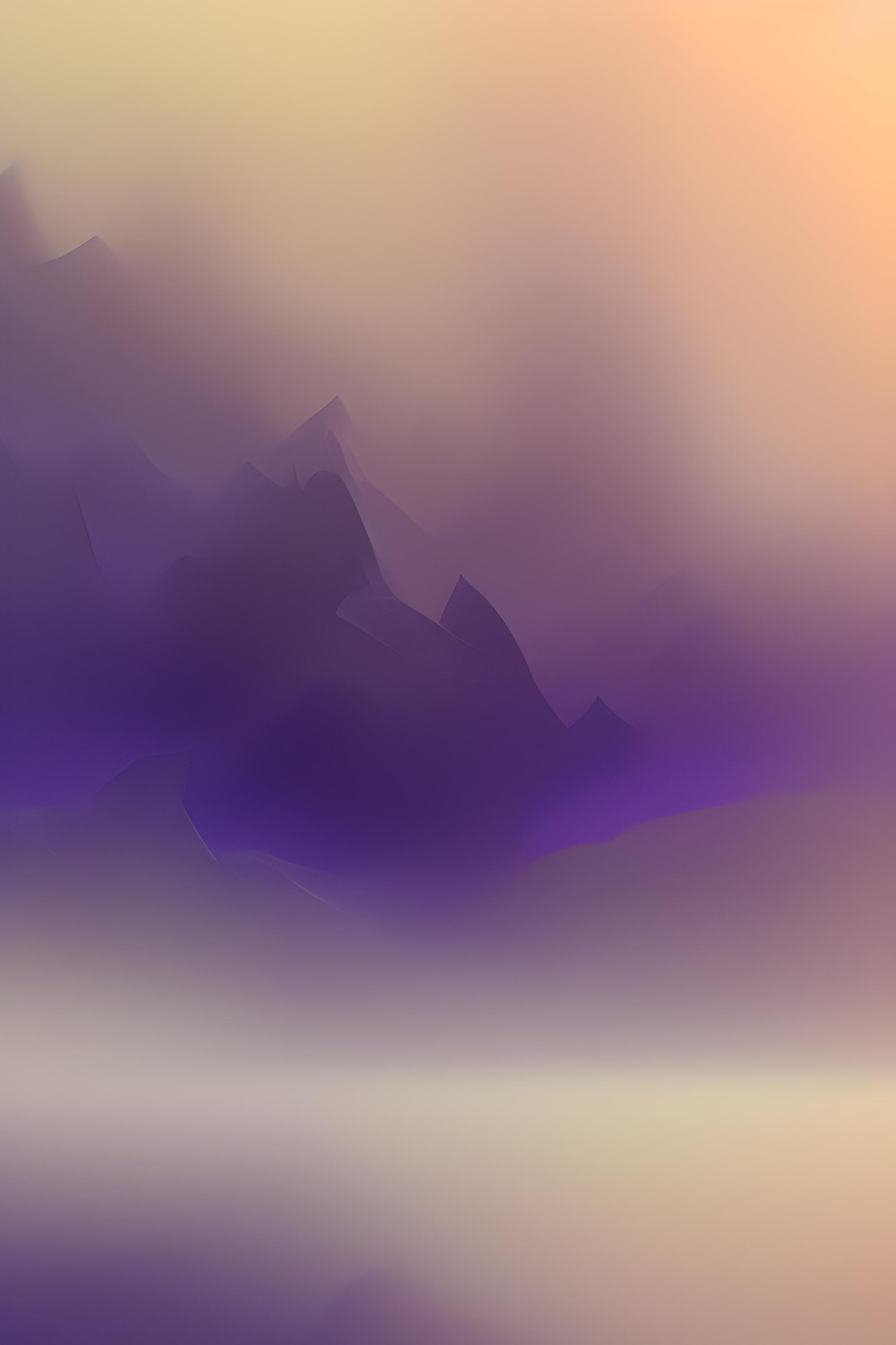 Download A Purple And Blue Background With A Mountain And Mountains